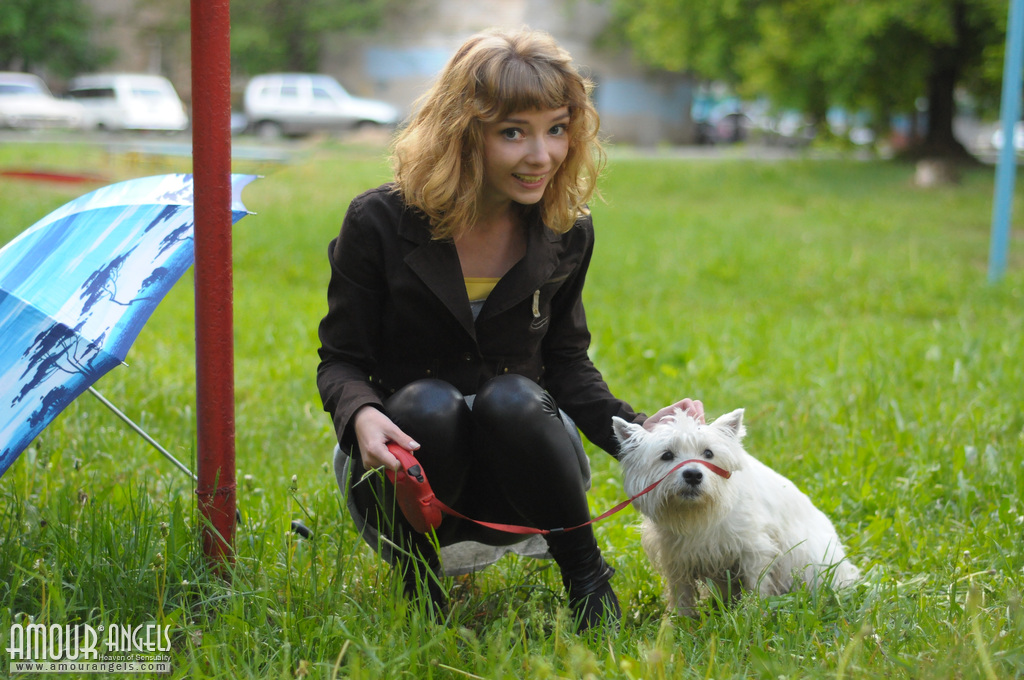 Cute blonde showing pink