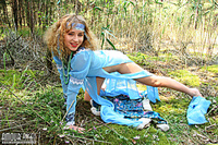 Tasteful art photo outdoor angel in the woods