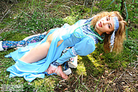 Tasteful art photo outdoor angel in the woods
