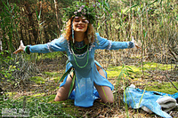 Tasteful art photo outdoor angel in the woods