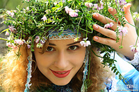 Tasteful art photo outdoor angel in the woods