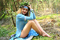 Tasteful art photo outdoor angel in the woods