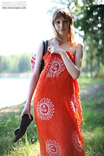 Redheaded sweet sweetheart topless with pale skin