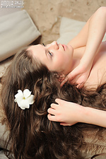 Angelic naked girl in studio younger beauty