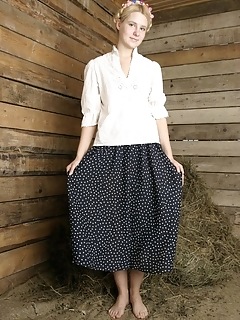 Good-looking peasant nude girls nude art set