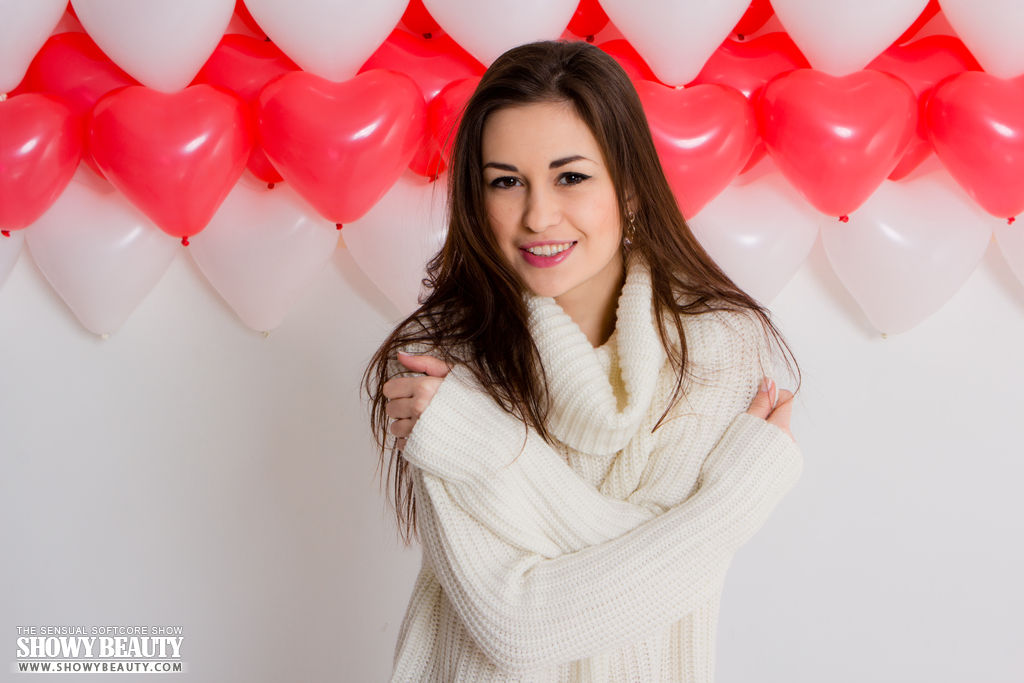 Loving shy naked games with teddybear