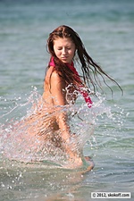Naked in the sea
