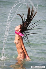 Naked in the sea